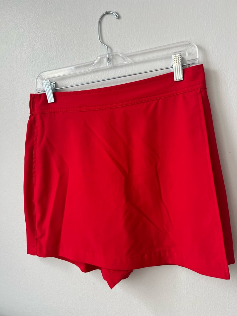Women's Red Athletic Skort with Built-In Shorts